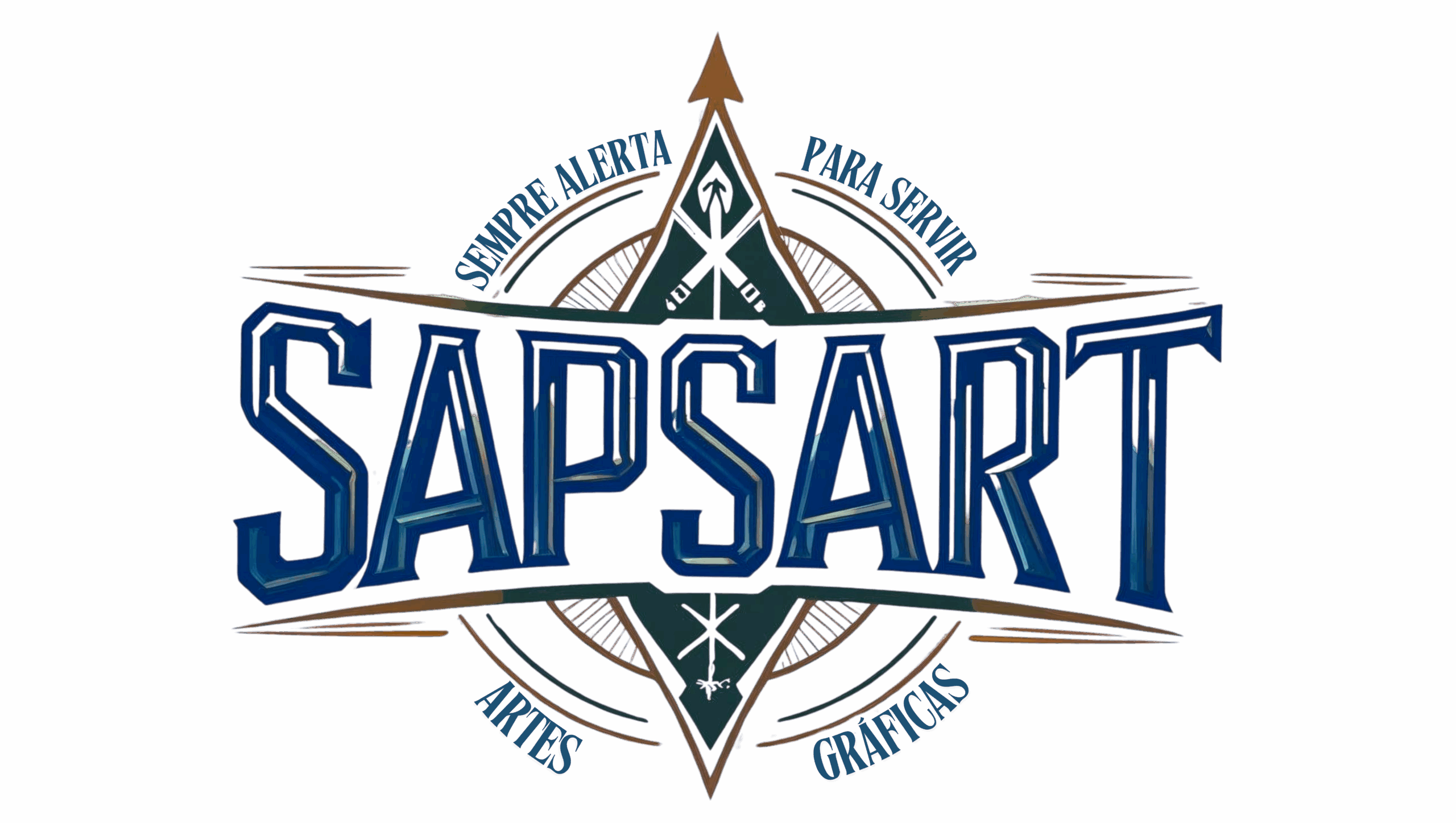 Camisetas personalizadas da SAPSART com estampas cristãs e escoteiras, exibidas em ambiente criativo e profissional